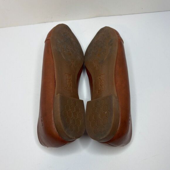 Boc Janella Light Brown Leather Pointed Toe Slip On Flats Comfort Womens - Picture 11 of 12